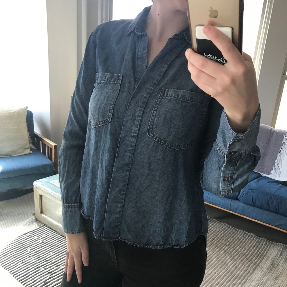 cloth & stone, chambray button up blouse